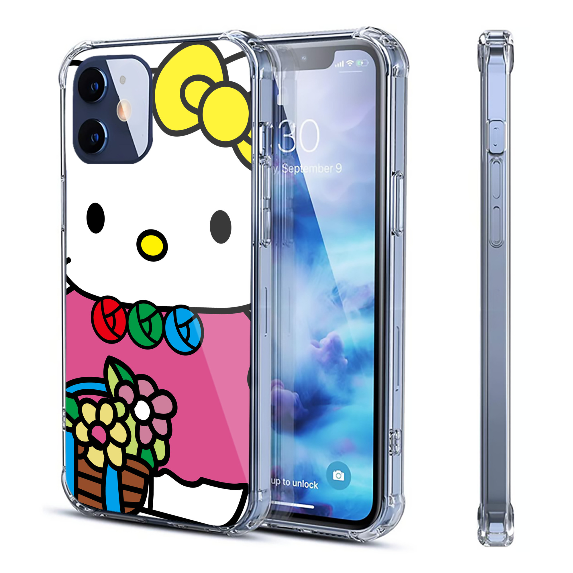 （画像用） Hello Kitty ハローキティ 【iPhone 12シリーズ対応】透明スマホケース（クリアソフトケース）